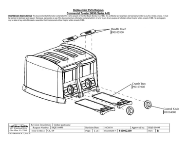 Part Location Diagram of 990103800 Hamilton Beach Handle Insert